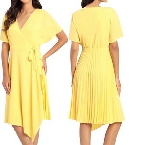 Maggy London Daffodil Crepe Wrap Dress